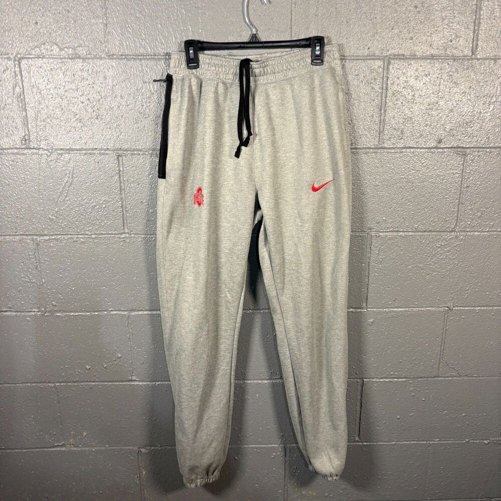 Nike Ohio State Buckeyes Sweatpants Mens M Gray Joggers Zip Pocket OSU
